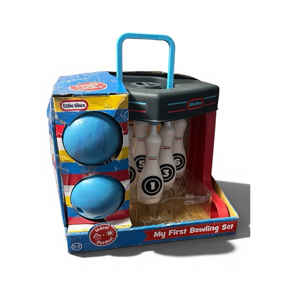 New Little Tikes My First Bowling 6 pin Set with Easy Reset Button Read